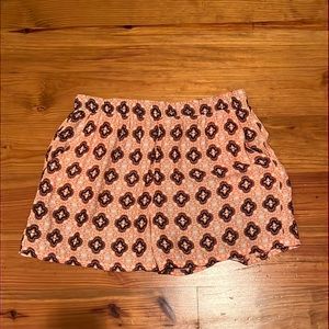 Orange and Navy elastic waist shorts